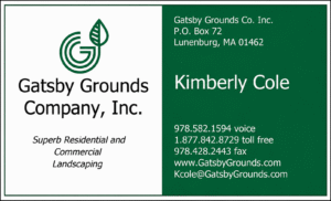 Gatsby Grounds Company business card